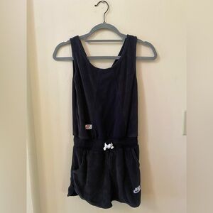 Nike Girls Sportswear Black French Terry Romper One Piece Size Medium 10-12
